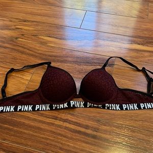 Cute lace maroon bra by PINK